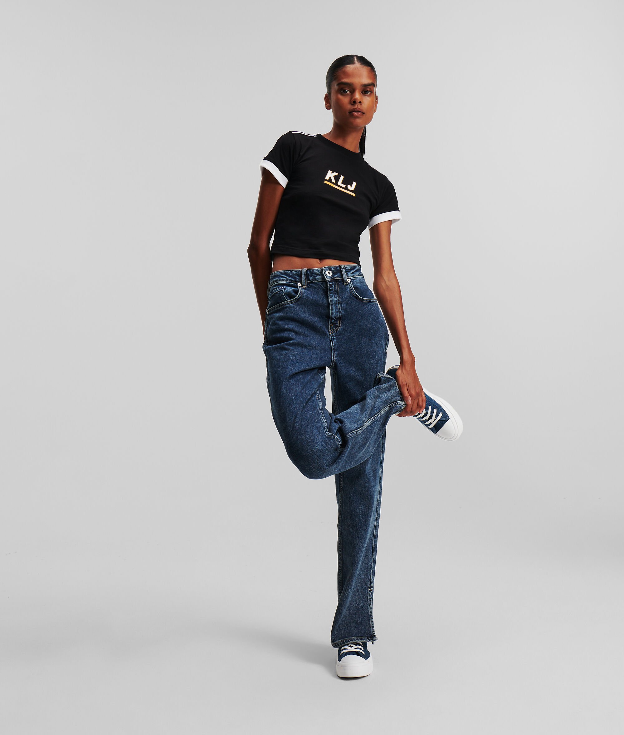 (image for) Humanized KLJ HIGH-RISE STRAIGHT JEANS WITH SPLIT HEM